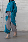 WINDOWSEN Patchwork Sweatpants WA21-G4-01-C2 White & Blue PW9